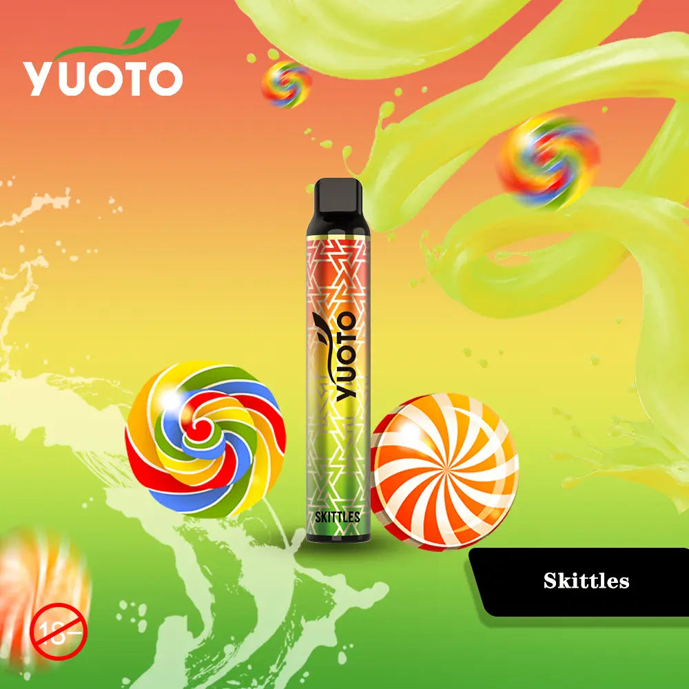 Yuoto Luscious Skittles är en ljuvlig smakupplevelse för dig som vill ha en söt och fruktig vape. Den härliga smaken påminner om den populära godissorten Skittles och ger en känsla av att ha en smakfest i munnen. Yuoto Luscious Skittles är tillverkad av högkvalitativa ingredienser och har en balanserad sötma som inte blir överväldigande.