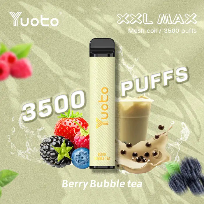Förnya din smakupplevelse med Yuoto XXL Max Berry Bubble Tea. Med en generös 9 ml kapacitet och en uppfriskande smak av bär och bubble tea, är denna engångs e-cigaretten det perfekta valet för alla som söker en smidig och god rökupplevelse.
