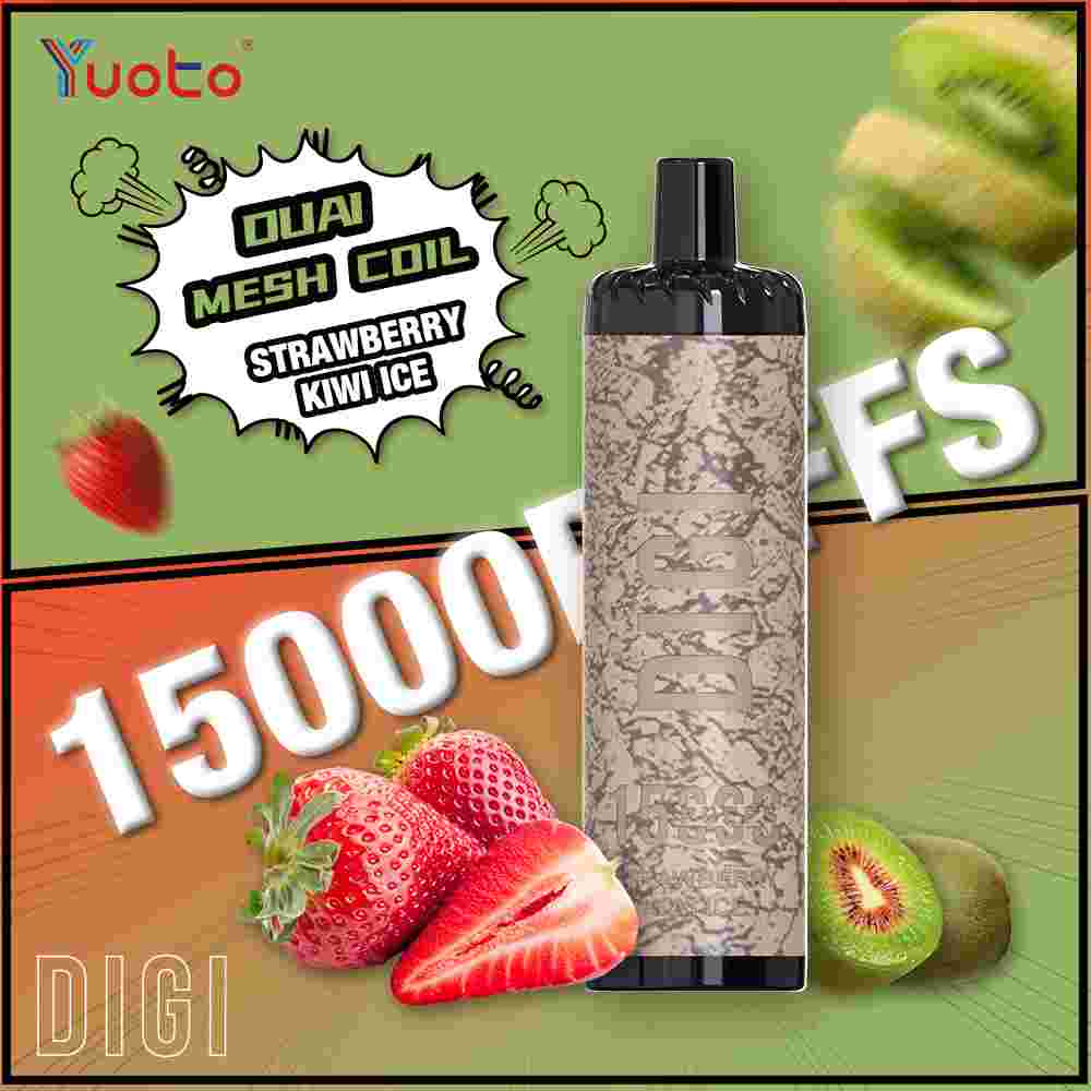 Laddningsbar vape med 15000 bloss- strawberry kiwi ice.