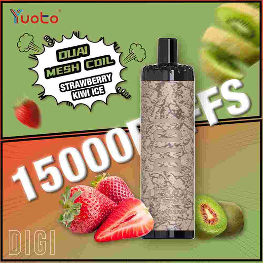 Laddningsbar vape med 15000 bloss- strawberry kiwi ice.