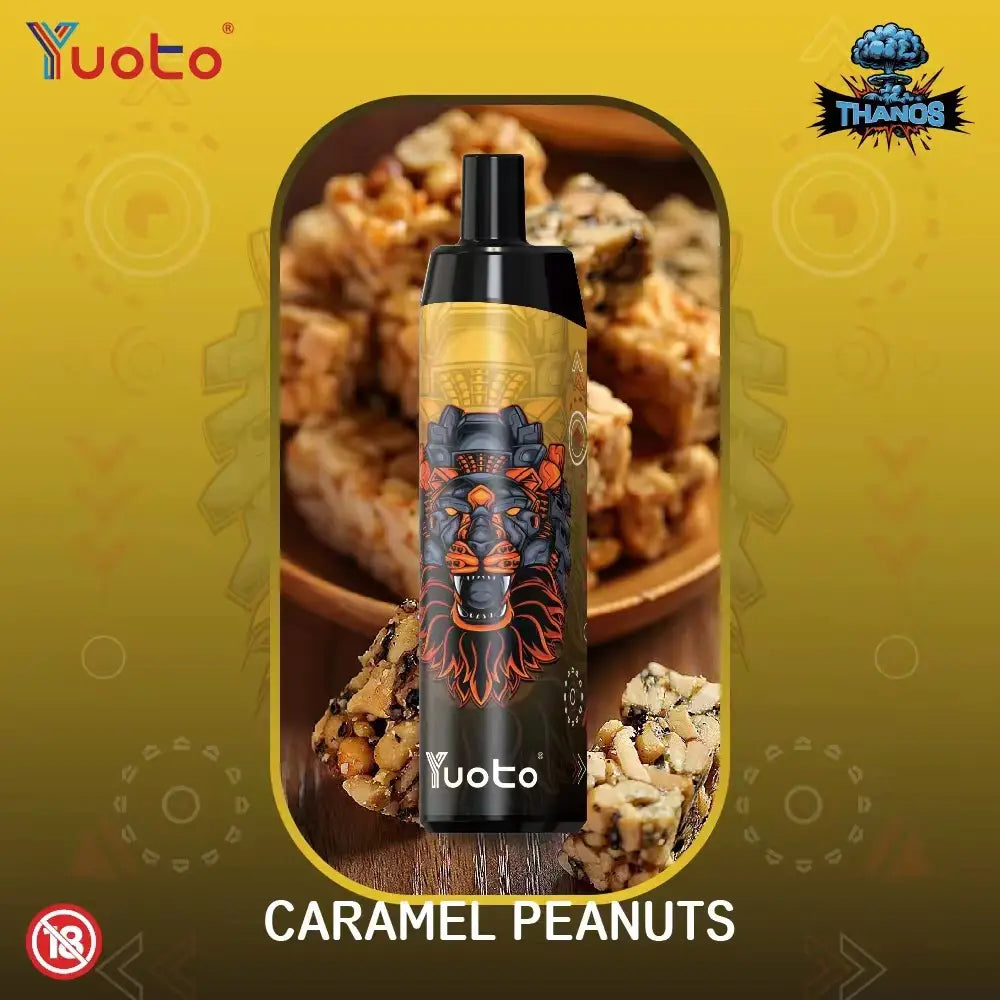 Upplev Bekvämligheten med Ladbar Vape - Thanos Caramel Peanuts i Sverige! Njut av den förtrollande smaken av karamell och jordnötter i varje drag. Vår högkvalitativa ladbara vape ger dig en smakfull och trådlös vaping-upplevelse. Beställ din enhet idag och låt din vaping-resa börja!