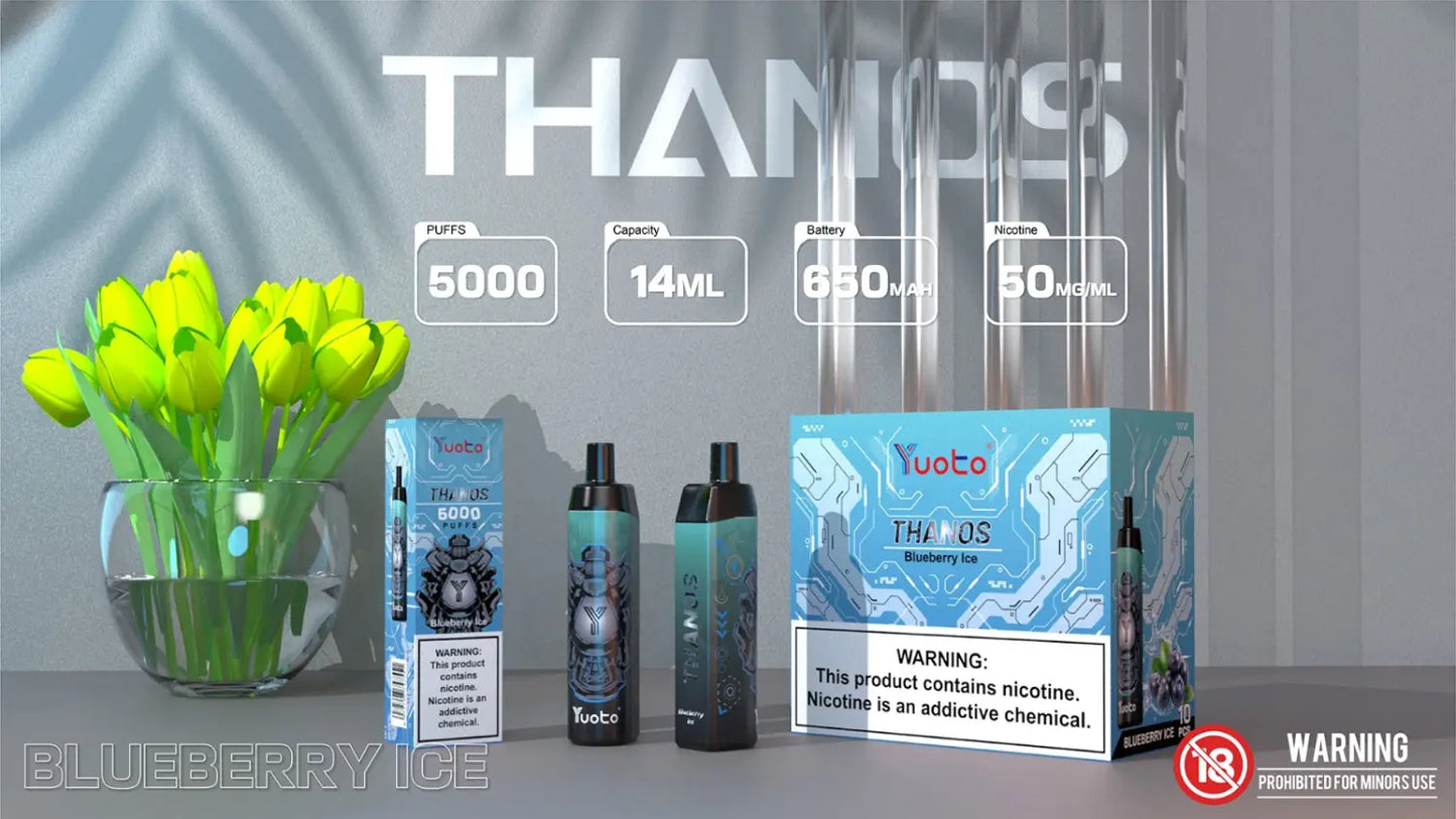 Utforska Kraften hos Thanos Blueberry Ice - Den Perfekta Ladbara Vapen för Vapers i Sverige! Njut av den intensiva smaken av saftiga blåbär med en uppfriskande touch av is. Vår högkvalitativa ladbara vape erbjuder en smidig och trådlös vaping-upplevelse, perfekt för dig som är i farten. Beställ din enhet idag och ge din vaping-resa en fruktig och uppiggande twist!