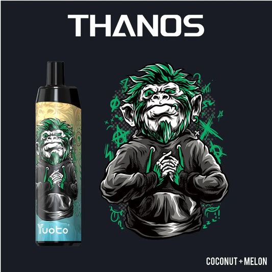Thanos Coconut Melon - en smakfest för dina smaklökar! Denna tropiska vape-juice tar dig till en värld av kokosnötter och saftiga meloner. Varje ånga är som en tropisk explosion av smak, där den krämiga kokosnöten möter den sötma av melonen. Utforska Thanos Coconut Melon och upplev en vaping-upplevelse som tar dig till paradiset. Njut av varje andetag och låt dig förföras av denna ljuvliga smakupplevelse.